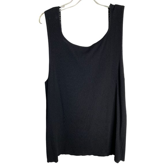 Linda Matthews Woman 3X Black Twin Set Top & Cardigan Sweater Knit Crochet Trim - Picture 4 of 16